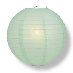 10" Cool Mint Green Round Paper Lantern, Even Ribbing, Chinese Hanging Wedding & Party Decoration