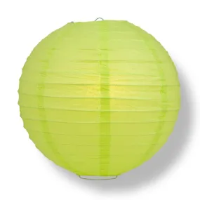 10" Light Lime Green Round Paper Lantern, Even Ribbing, Chinese Hanging Wedding & Party Decoration