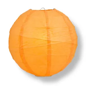 12" Orange Round Paper Lantern, Crisscross Ribbing, Chinese Hanging Wedding & Party Decoration