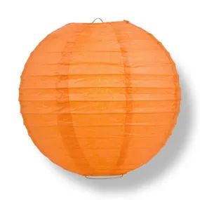 12" Persimmon Orange Round Paper Lantern, Even Ribbing, Chinese Hanging Wedding & Party Decoration