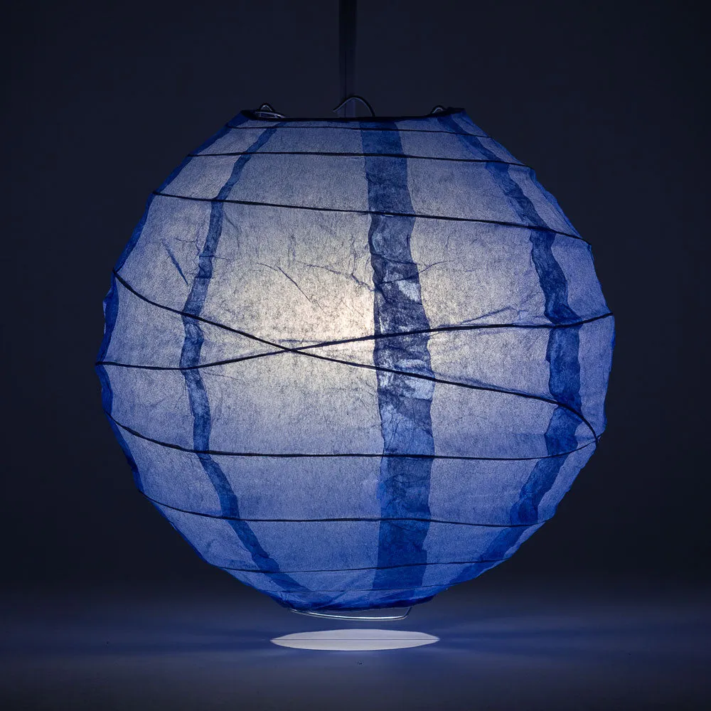 12" Very Periwinkle / Astra Blue Round Paper Lantern, Crisscross Ribbing, Chinese Hanging Wedding & Party Decoration