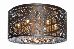 15.75" Bronze Inca Flush Mount Light with G9 LED