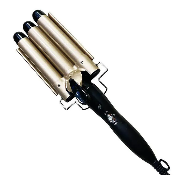 20mm gold Three-tube curling iron water ripple Hair Curler large Curling Iron Large Wave Ceramic Wide Hair Crimpers AZ167