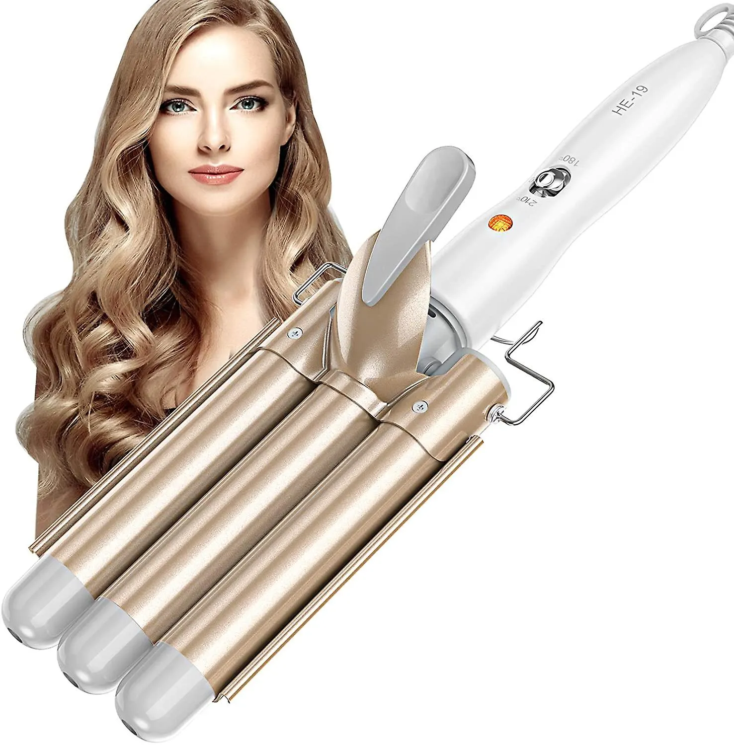 20mm gold Three-tube curling iron water ripple Hair Curler large Curling Iron Large Wave Ceramic Wide Hair Crimpers AZ167