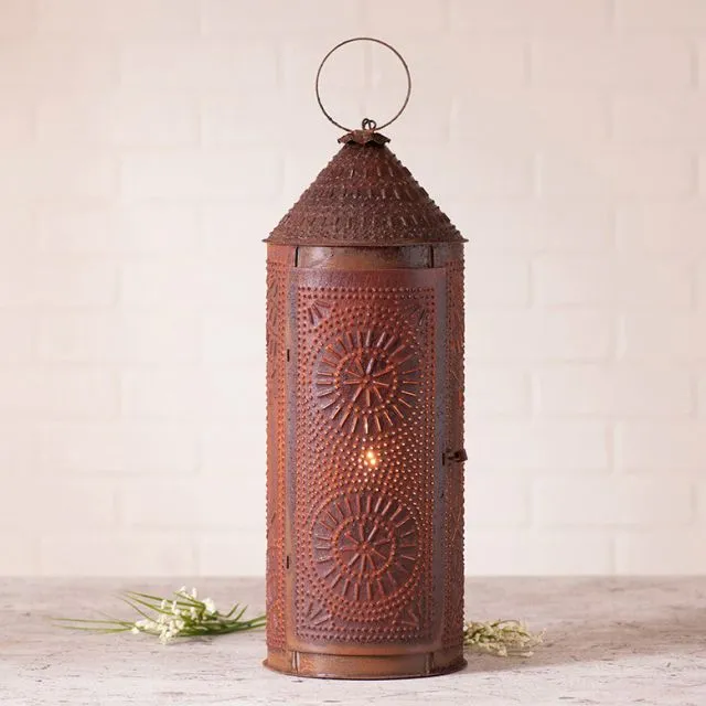 22-Inch Chimney Lantern in Rustic Tin