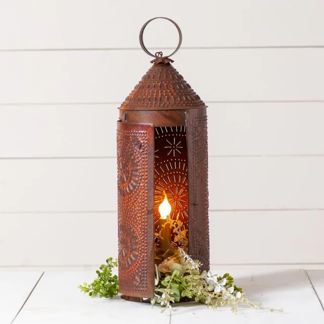 22-Inch Chimney Lantern in Rustic Tin