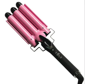 28mm pink Three-tube curling iron water ripple Hair Curler large Curling Iron Large Wave Ceramic Wide Hair Crimpers AZ131