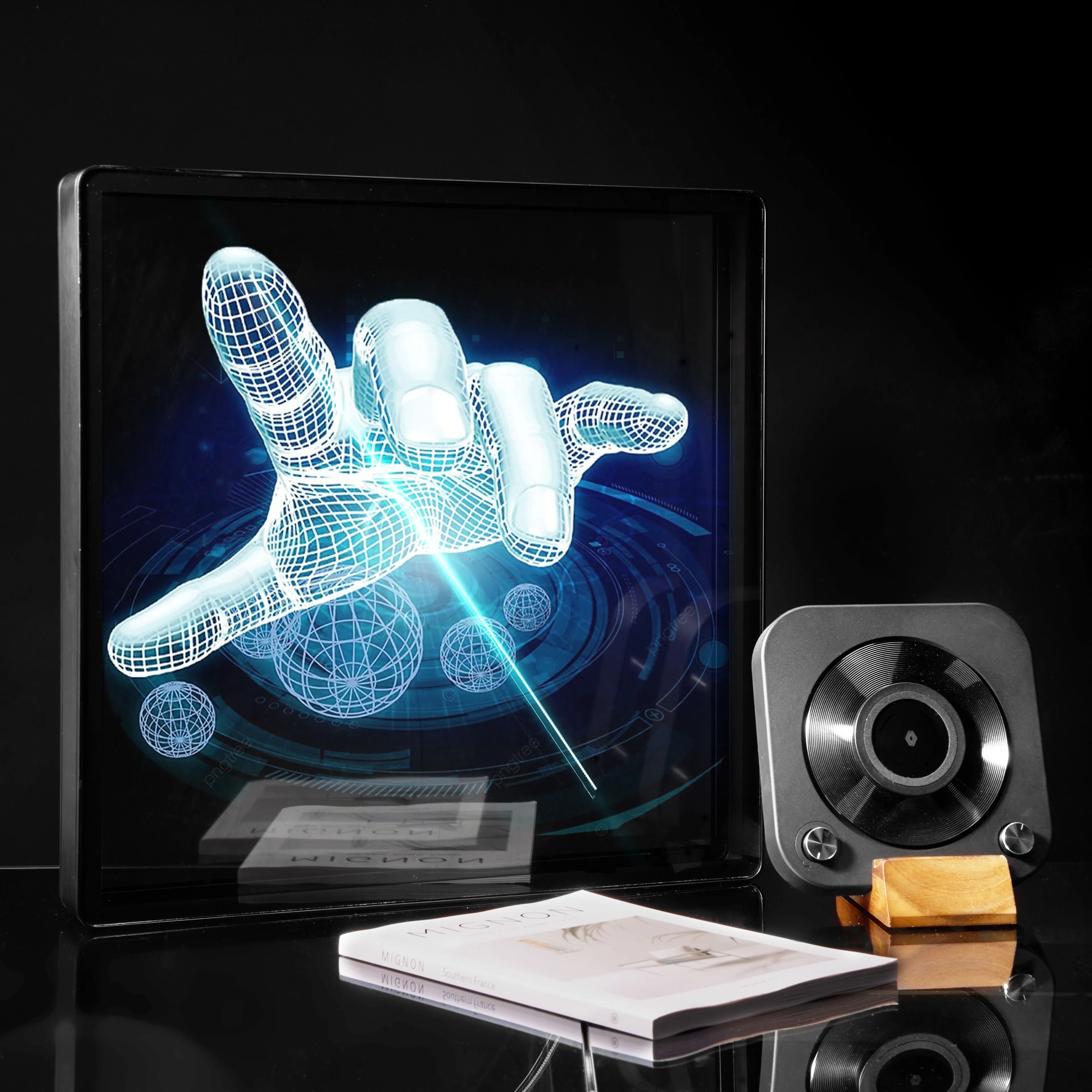 3D Hologram LED Fan With Frame Supports APP & Bluetooth Connectivity