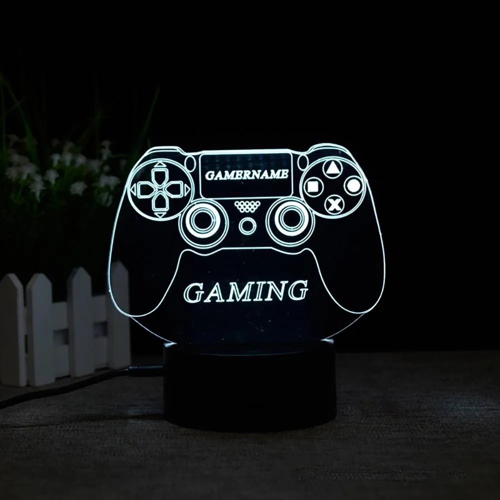 3D Night Lamp Gaming Room Desk Setup Lighting Decor On the Table Game Console Icon Logo Sensor Light for Kids Bedside Gift