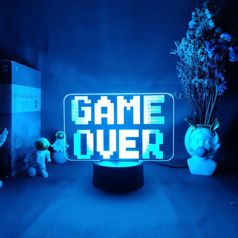 3D Night Lamp Gaming Room Desk Setup Lighting Decor On the Table Game Console Icon Logo Sensor Light for Kids Bedside Gift