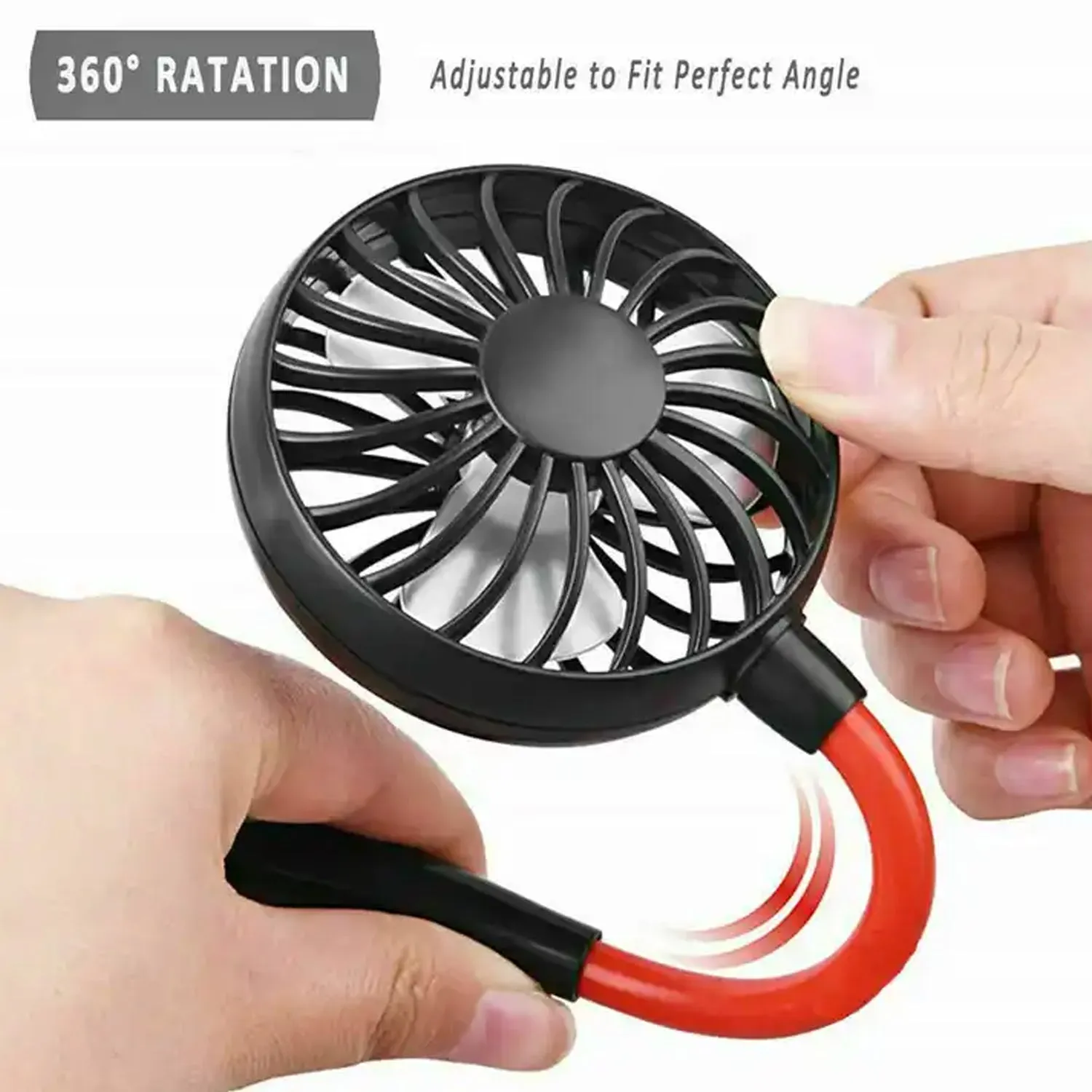 4305 Hand Free Personal Fan - Portable USB Battery Rechargeable Mini Fan - Headphone Design Wearable Neckband Fan Necklance Fan Cooler Fan for Home, Sport, Camping, Beach, Travel, Office