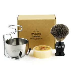 4in1 Set,Shaving Brush and Soap,Shaving Stand and Bowl for Men