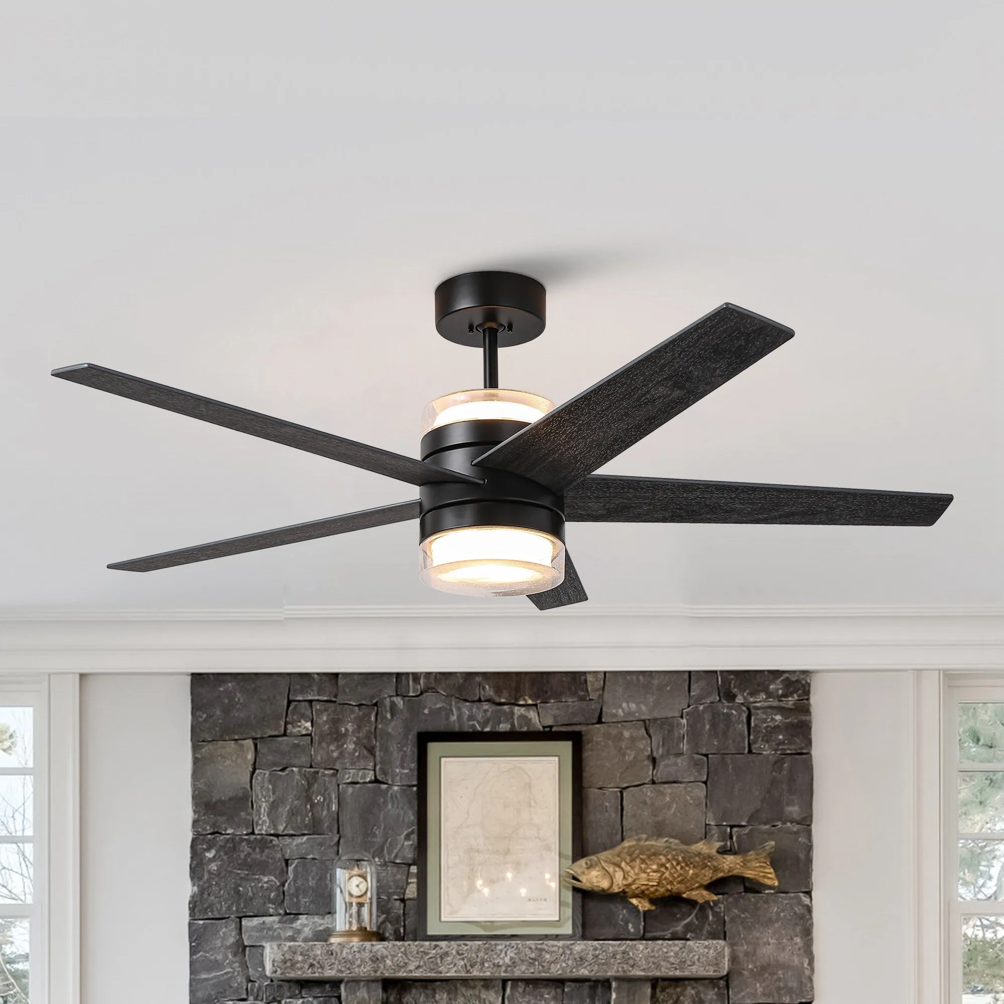 52" Fanelee 5 Blades Industrial Ceiling Fan with LED Lighting