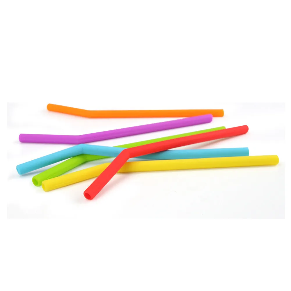 6-piece Super Soft Food Grade Silicone Straws Set