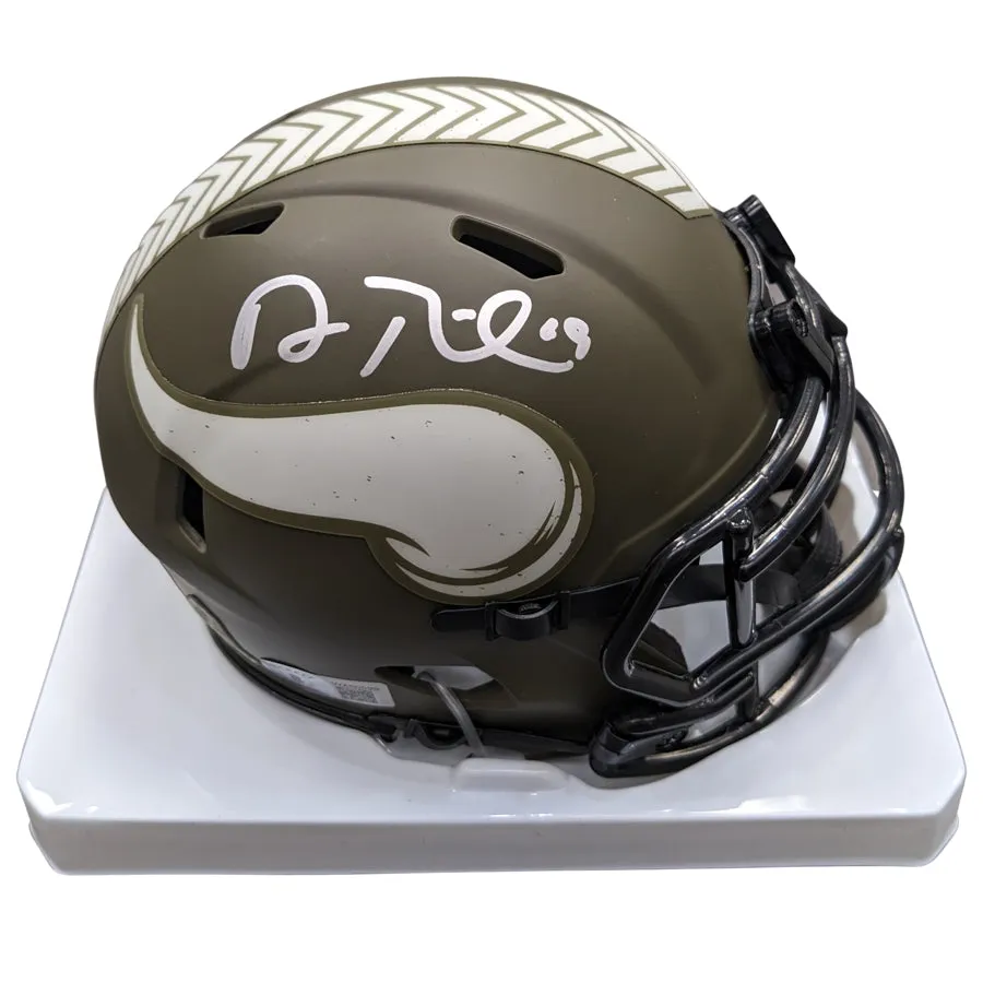 Adam Thielen Autographed Minnesota Vikings Salute to Service Mini Helmet