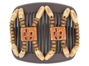 African Butterfly Hair Comb - Dupla Brown 120