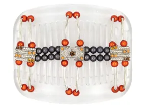 African Butterfly Hair Comb - Flowers Clear 38