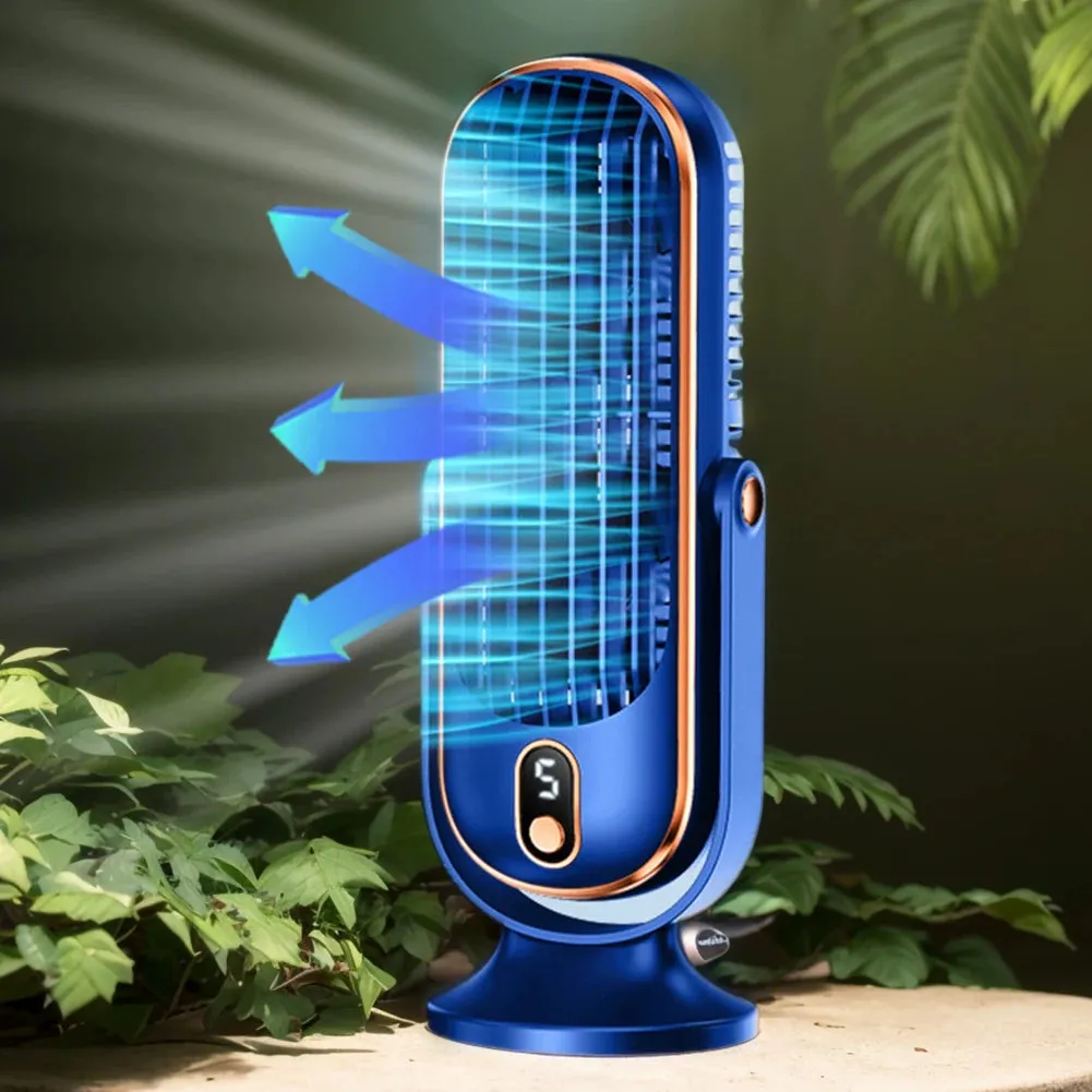 Air Cooling Fan USB Rechargeable 1800mAh Tower Table Fan 5 Speeds