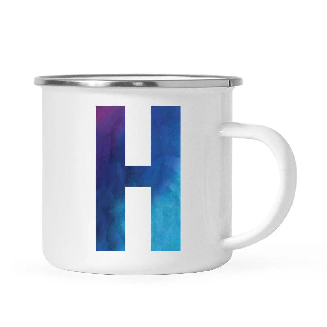 Andaz Press 11oz Blue Purple Watercolor Monogram Campfire Coffee Mug