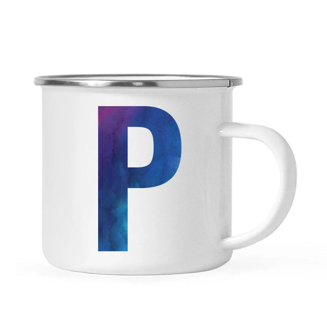 Andaz Press 11oz Blue Purple Watercolor Monogram Campfire Coffee Mug