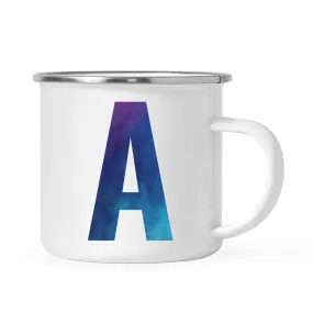 Andaz Press 11oz Blue Purple Watercolor Monogram Campfire Coffee Mug