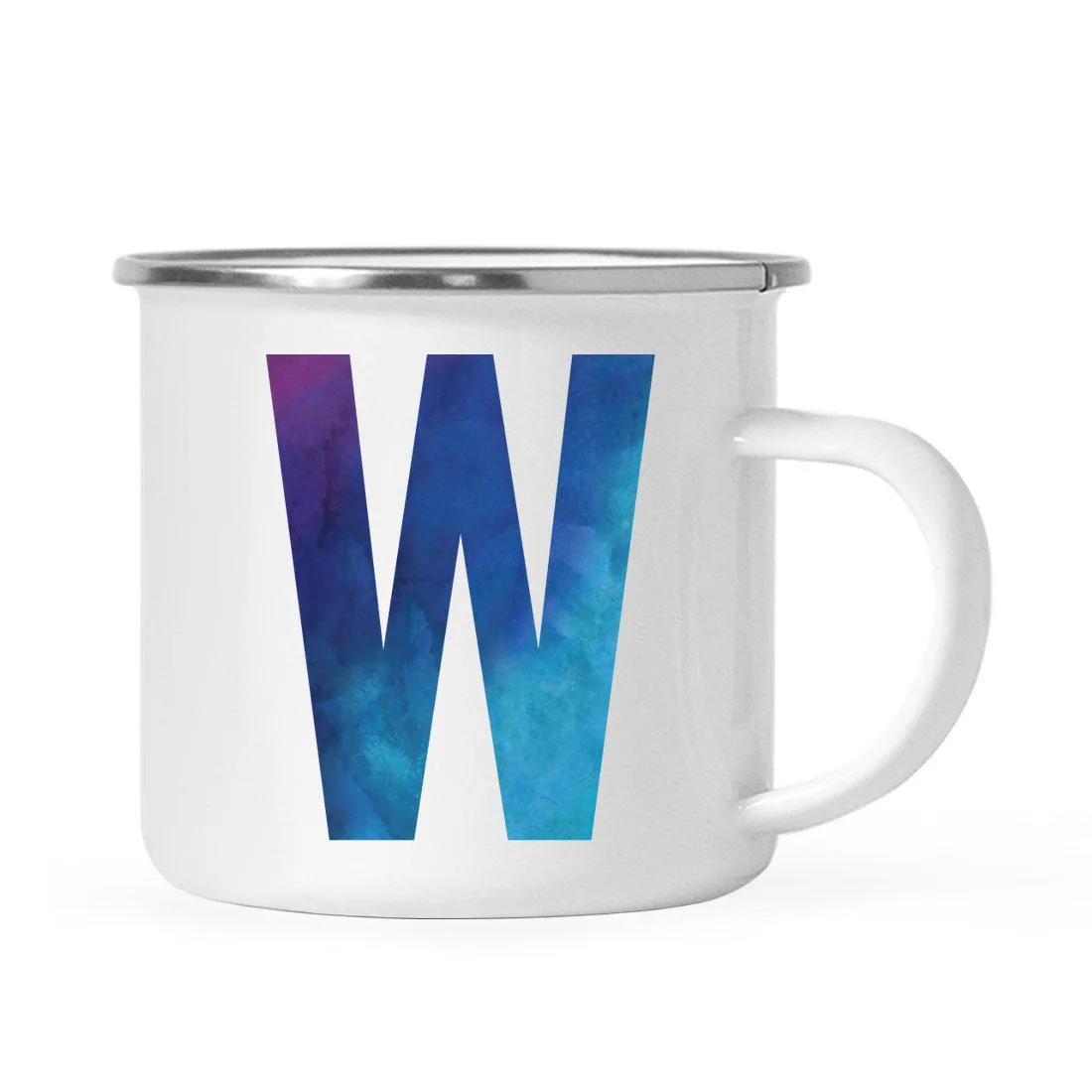 Andaz Press 11oz Blue Purple Watercolor Monogram Campfire Coffee Mug