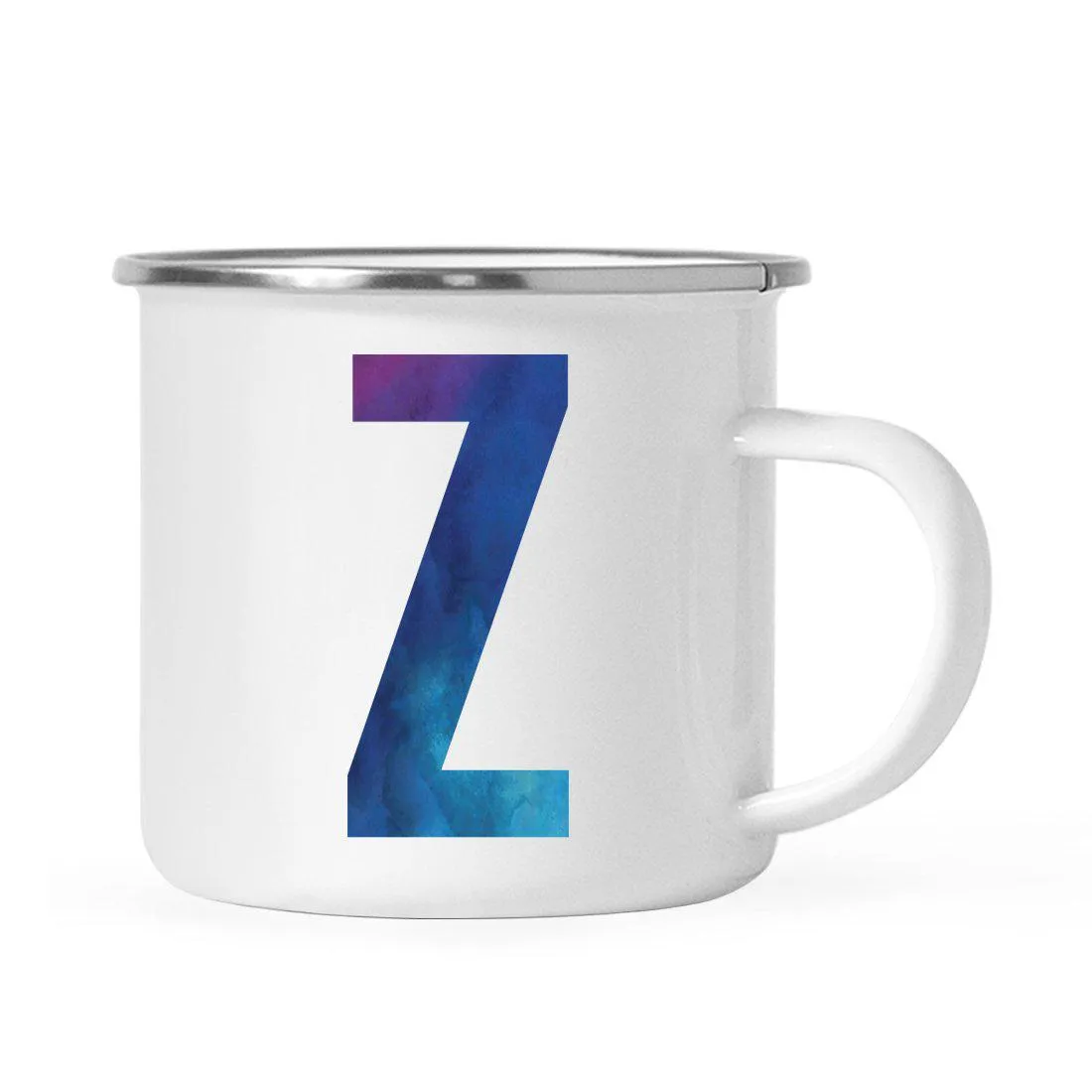 Andaz Press 11oz Blue Purple Watercolor Monogram Campfire Coffee Mug