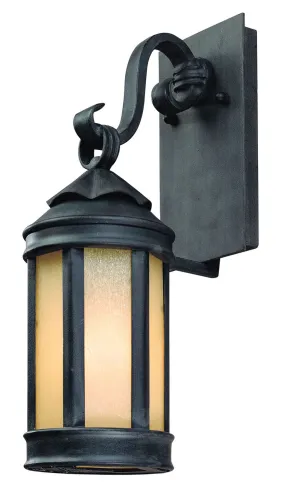 Andersons Forge 1-Light Wall Lantern Small in Antique Iron