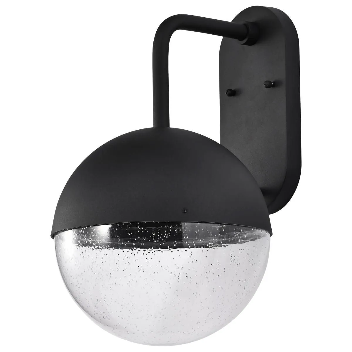 Atmosphere 17 In. LED Outdoor Wall Light Black Finish Seeded Glass