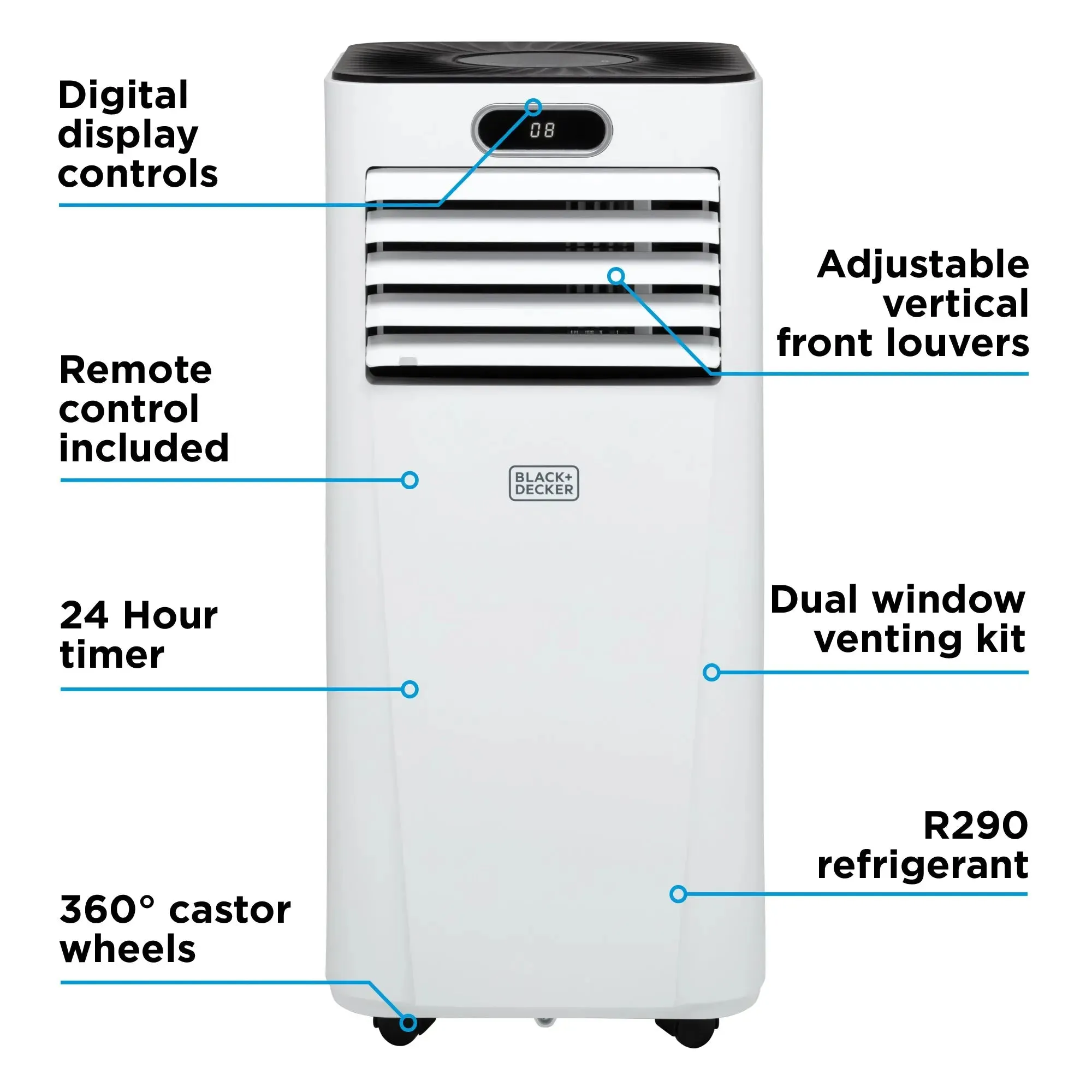 Black and Decker BXAC40024GB 7000BTU 3-in-1 Smart Portable Air Conditioner