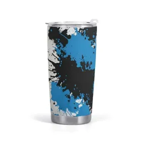 Black Blue Splatter Car Cup