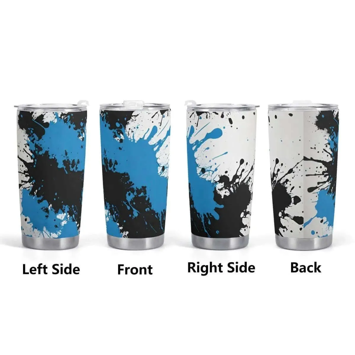 Black Blue Splatter Car Cup