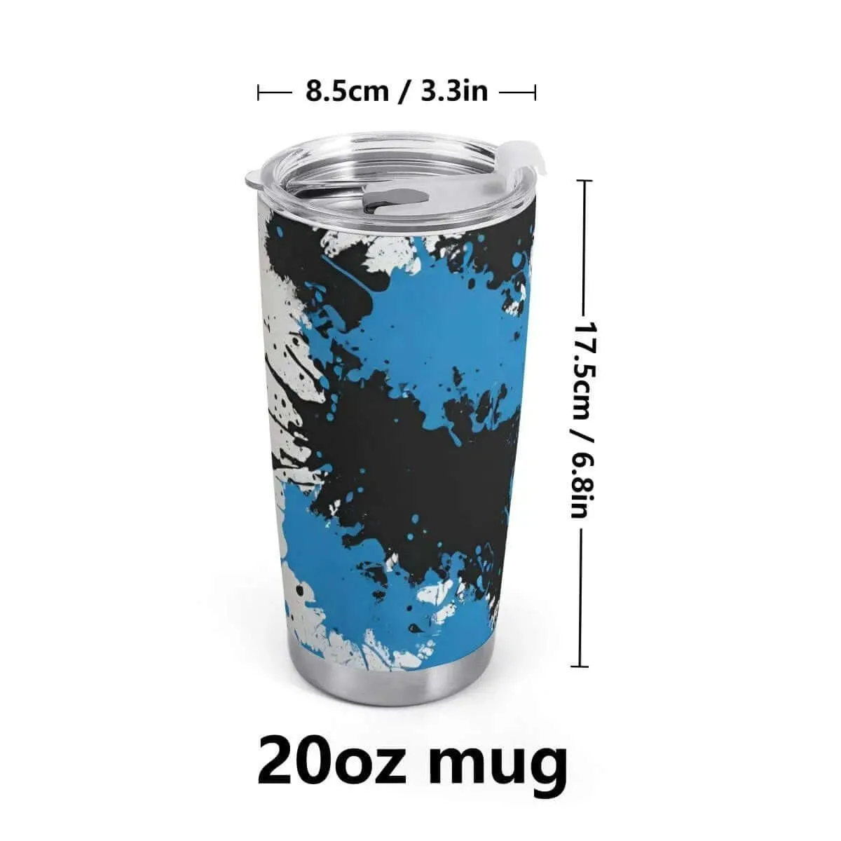 Black Blue Splatter Car Cup