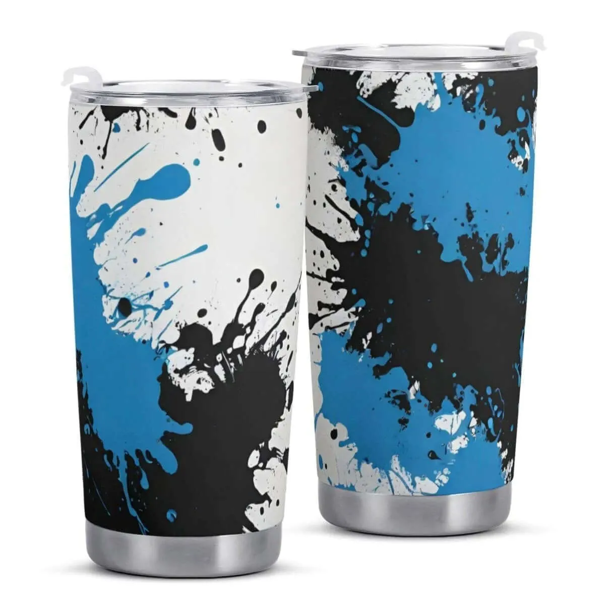 Black Blue Splatter Car Cup