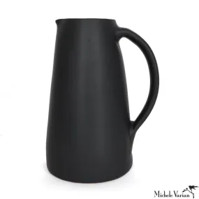 Black Glazed Clay Garden Pitcher