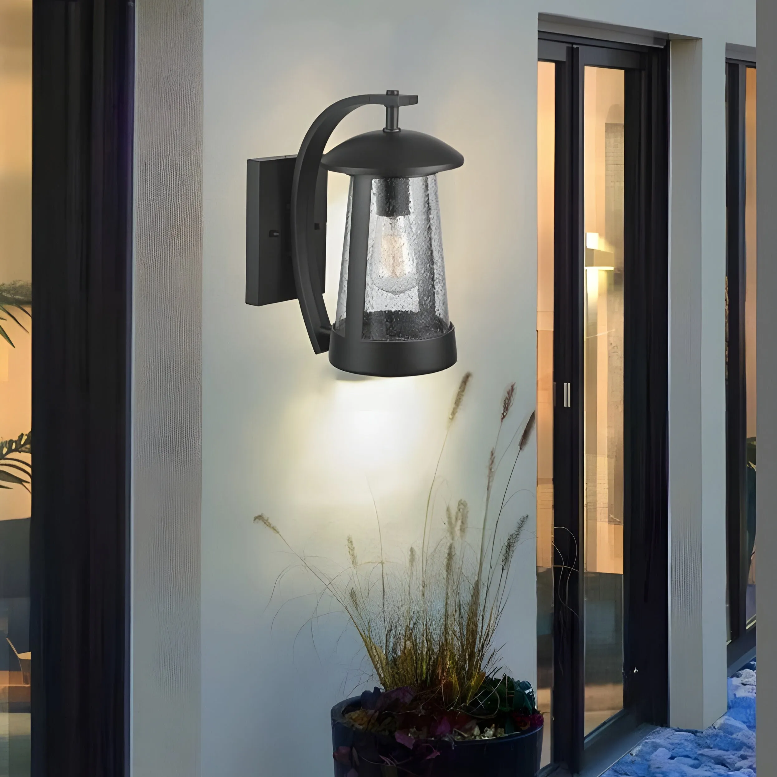 Black Waterproof Outdoor Anti-corrosion LED Wall Lamp for Garden and Porch