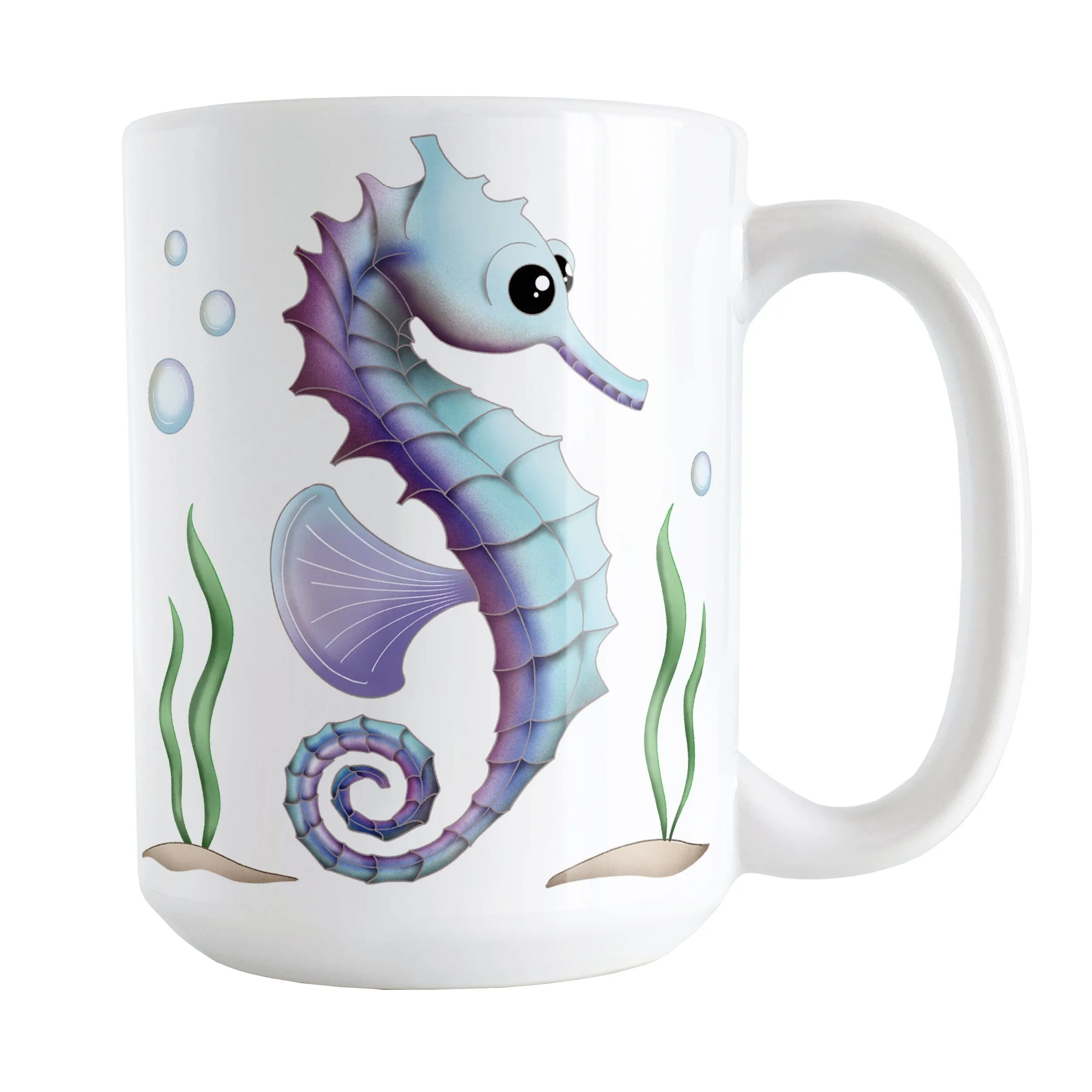 Blue and Purple Seahorse Mug