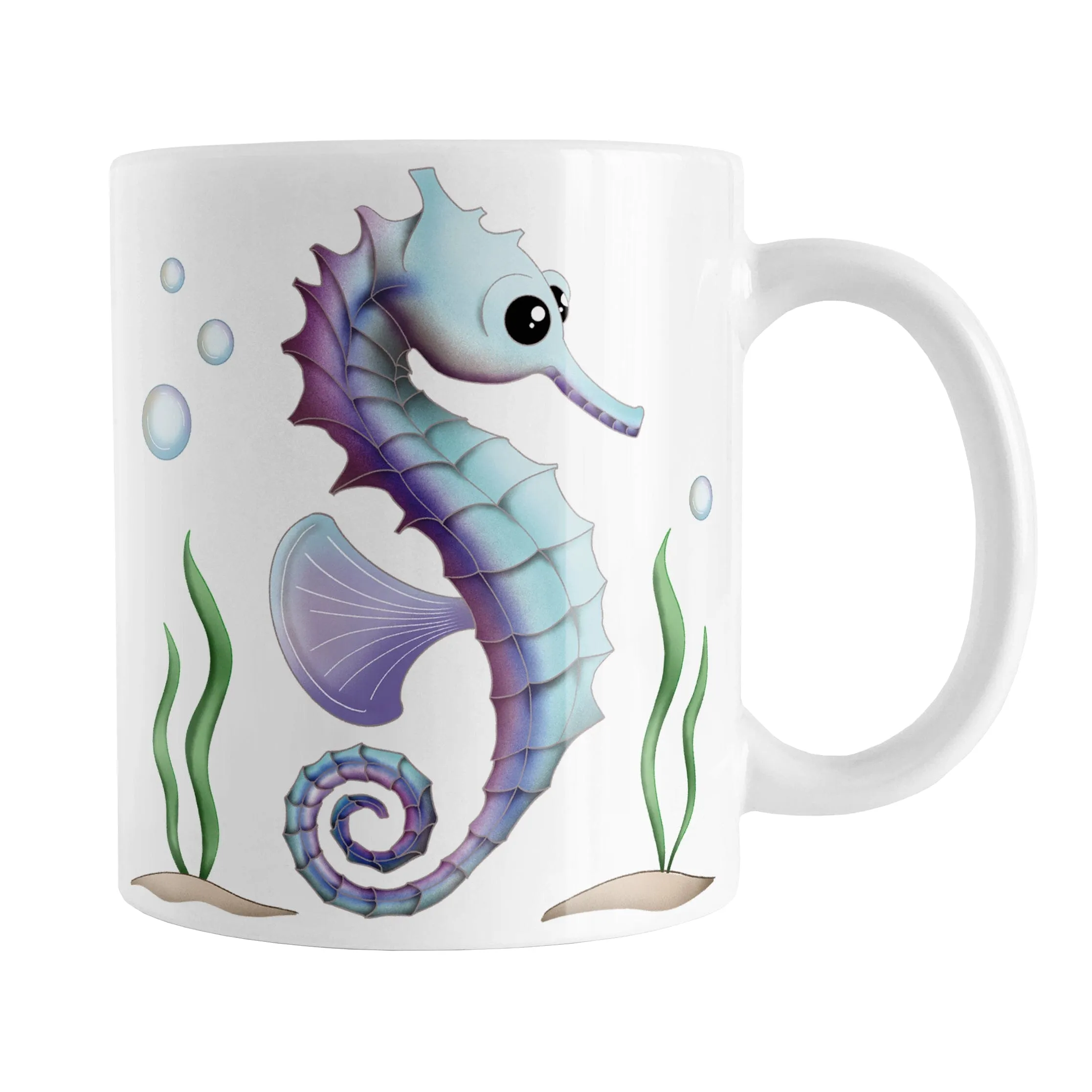 Blue and Purple Seahorse Mug