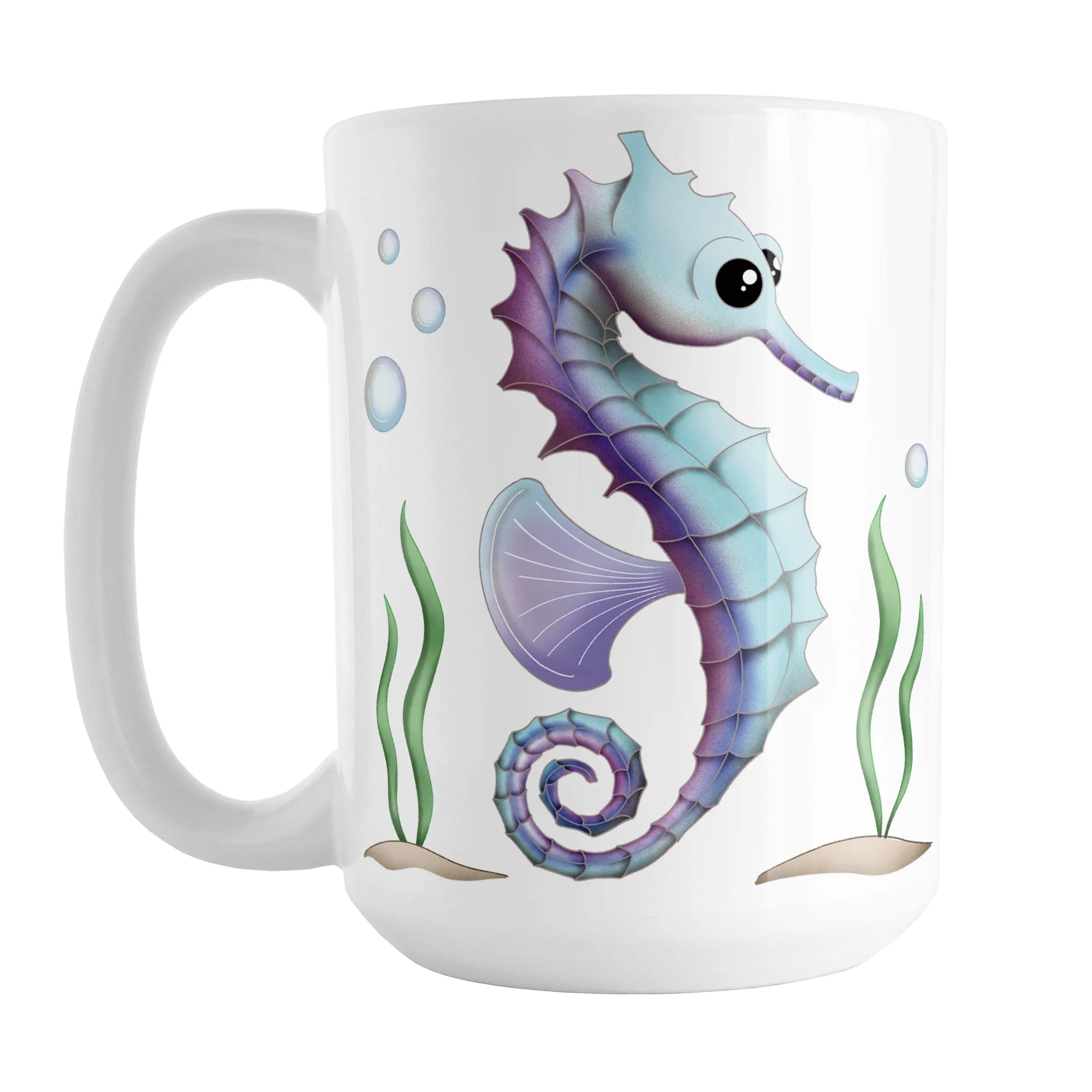 Blue and Purple Seahorse Mug