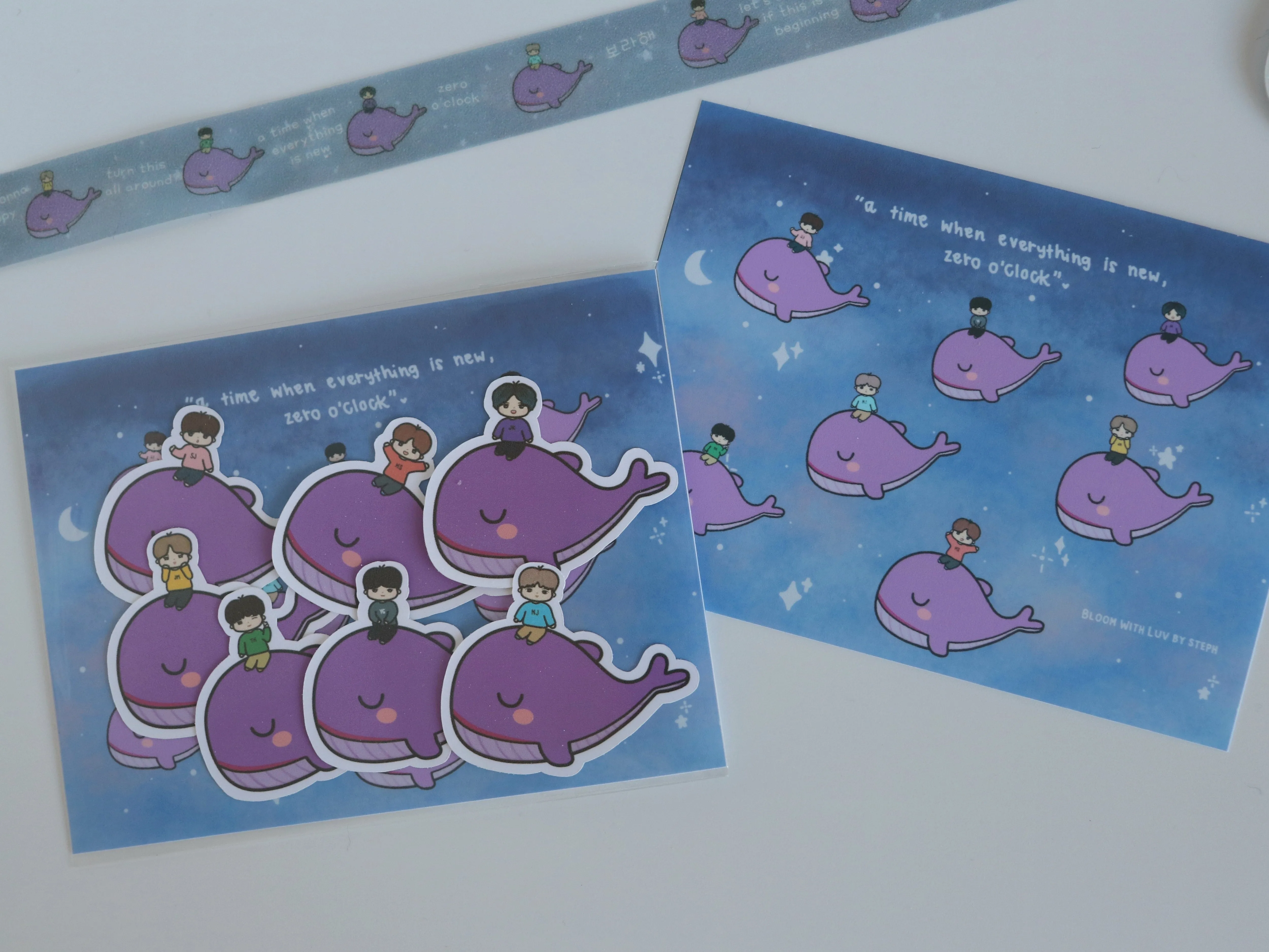 Borahae Whale OT7 Mini Sticker Pack