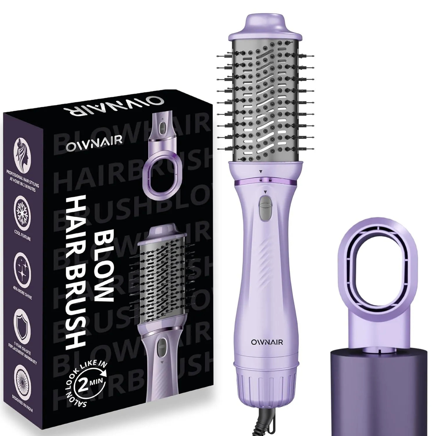 Buy Ownair 3-in-1 Hot Air Brush | 1200 Watt | Air Dryer, Straightener & Volumizer