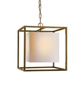 Caged Small Lantern, Antique Brass