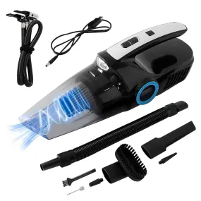 CARBINIC 4 in 1 Cordless Vacuum Cleaner for Home & Car | Built-in Torch | 4.2M Cord, 2X Powerful 6000 Pa Suction, 12V DC | Car Vacuum Cleaner Wireless & Tyre Inflator | Tire Pressure Gauge LCD Display