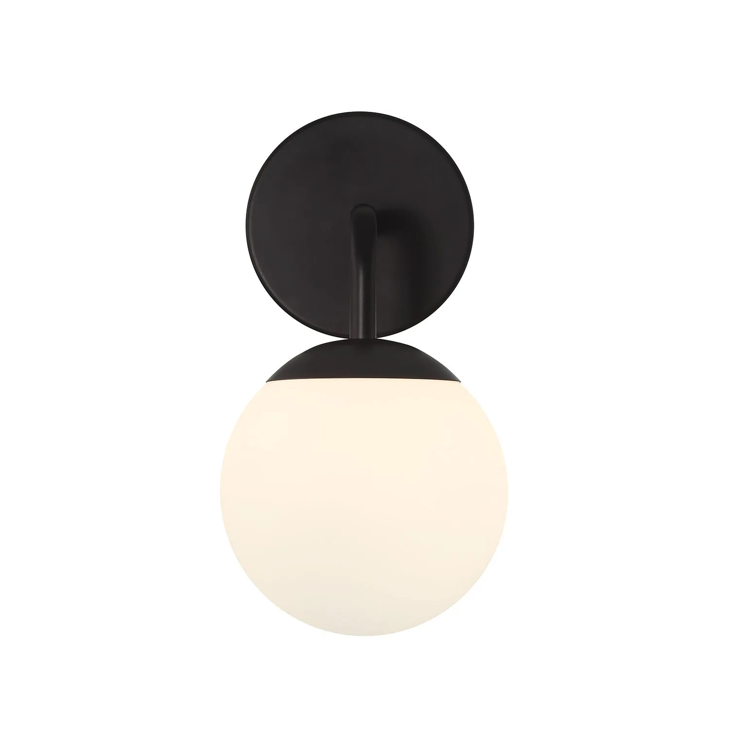 Castell Single Globe LED Vanity Light, Matte Black