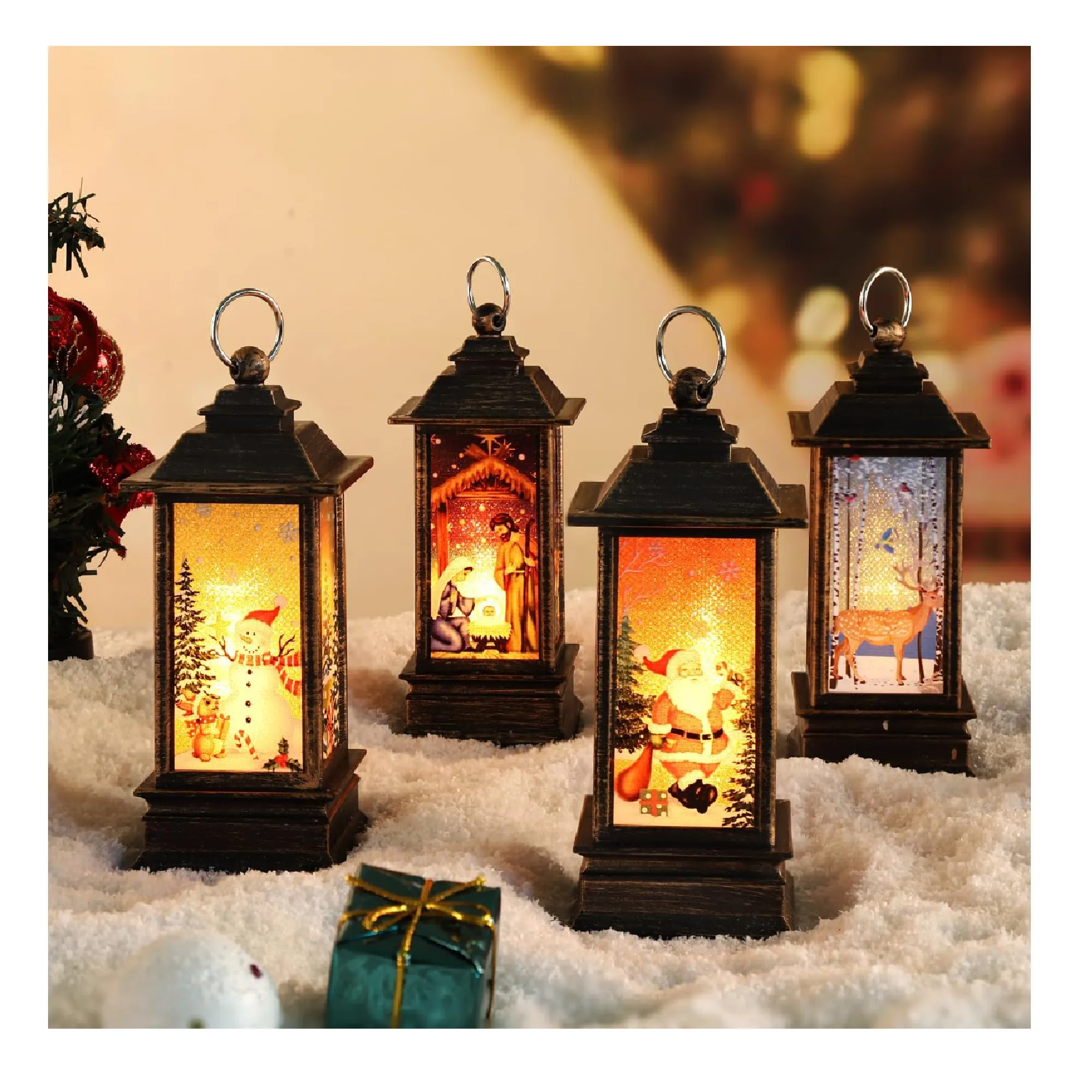 Christmas Decorations Christmas Snow Globe Christmas Lantern Christmas Candle Holder Christmas Indoor Decor Xmas Gifts with Christmas Decorative Lantern Indoor Christmas Candle Decorations