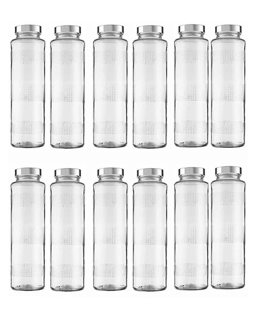 Clear Glass Milk and Water Bottle for Large Capacity Storage Sturdy and Reliable | 750 ML | 3 x 10 inches