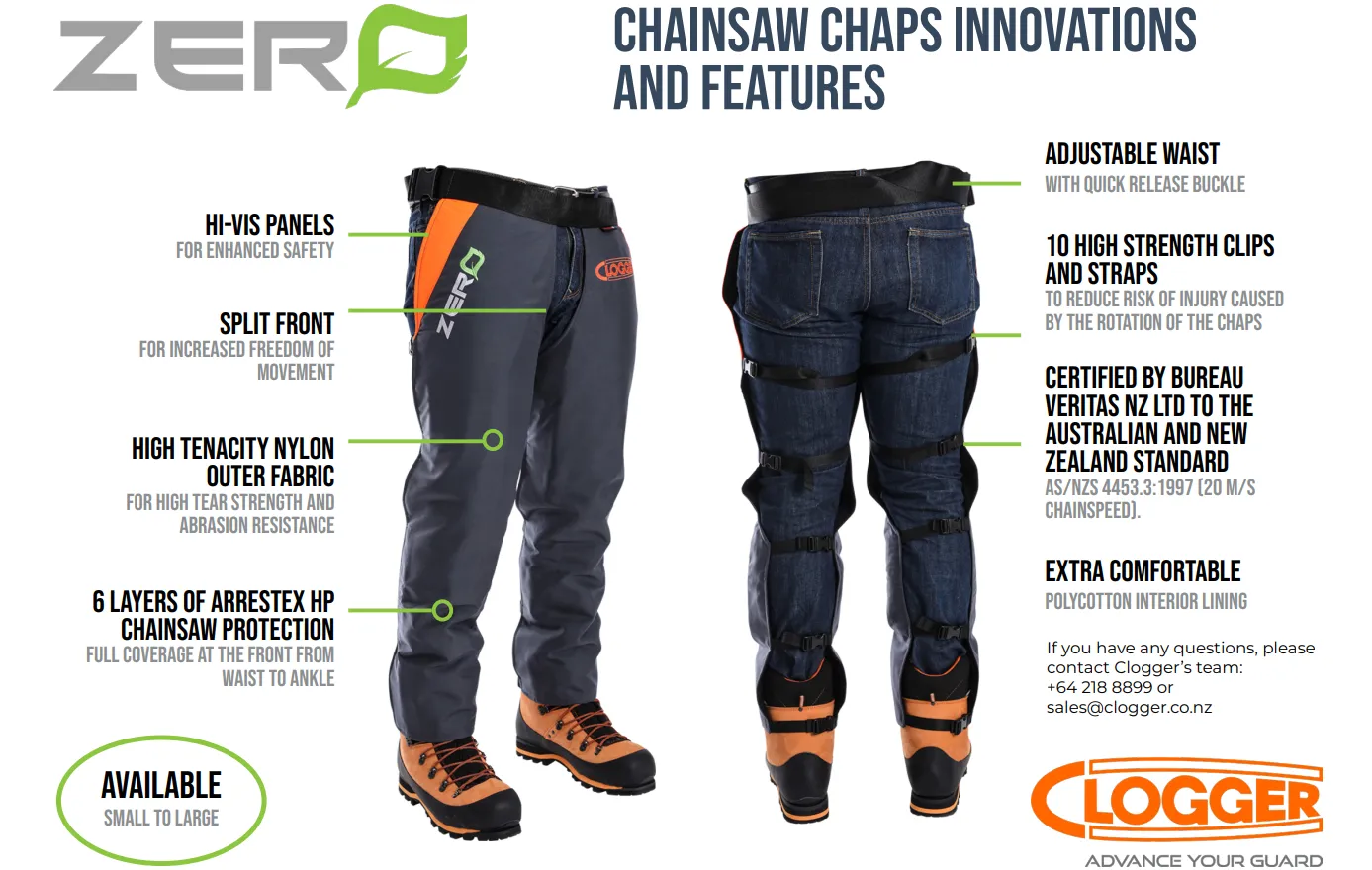 Clogger Zero Light and Cool Chainsaw Protective Chaps