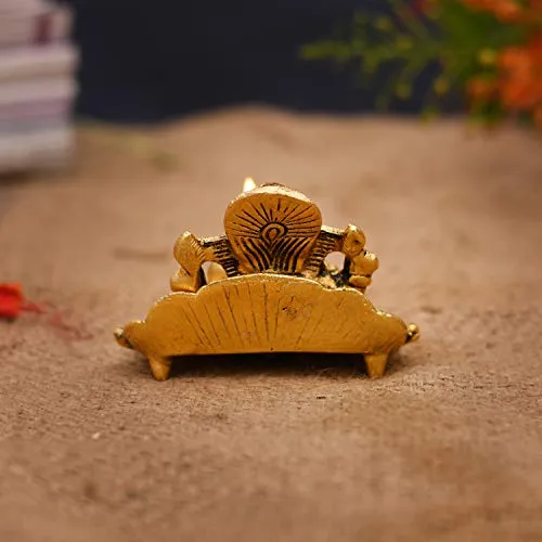 Collectible India Ganesh, Ganesha on Leaf - Ganesh with Diya - Lord Ganesha Metal Hand Craved for Home Decorative Gift Puja Diwali Gifts