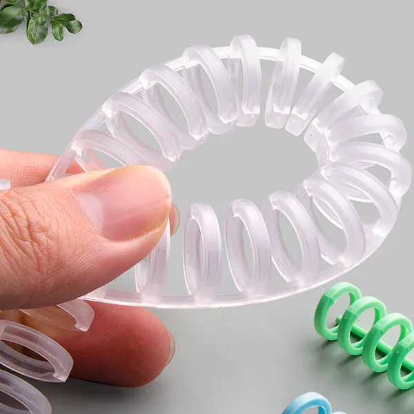 Colorful Plastic Resizable Binding Combs 5 Spines Set