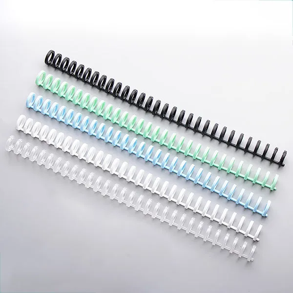 Colorful Plastic Resizable Binding Combs 5 Spines Set